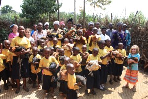 sponsored children getting gifts